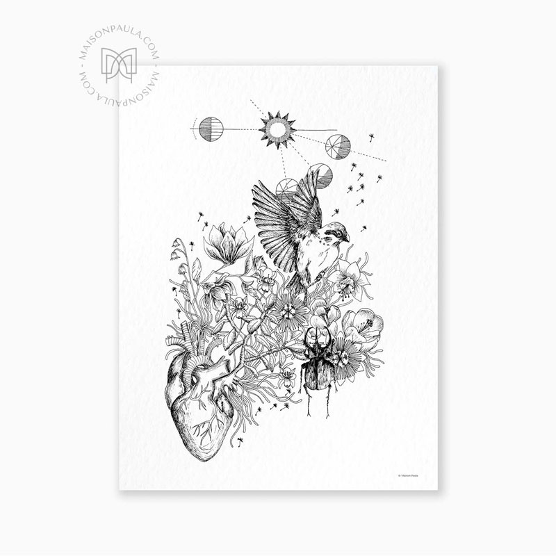 Affiche illustration le printemps