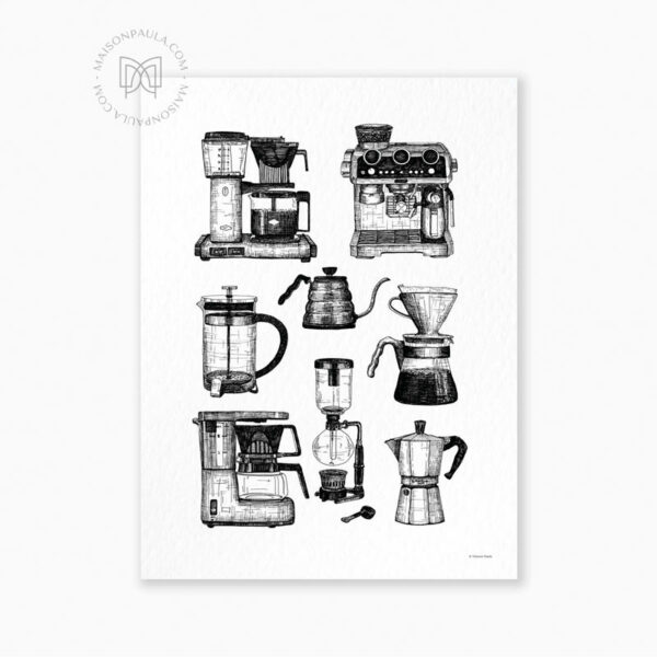 Affiche Les machines à café
