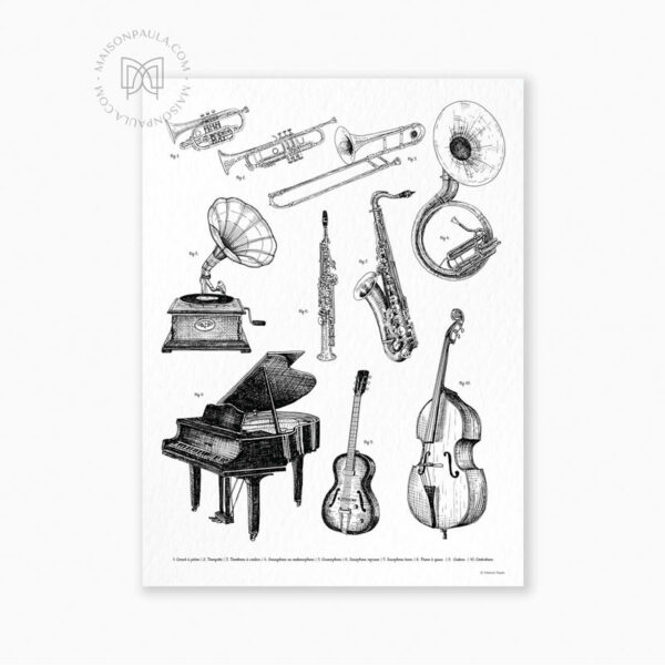 Affiche Les instruments de musique