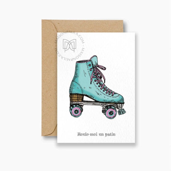 Carte postale Roule-moi un patin