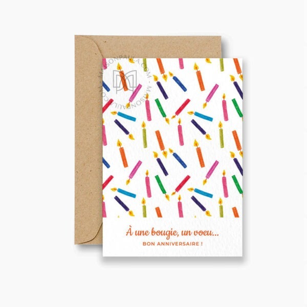 Carte d'anniversaire "A une bougie, un voeu"