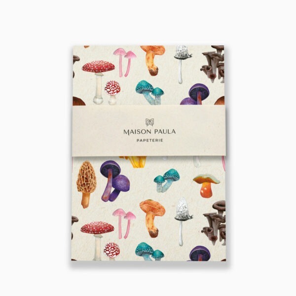 Carnet de note illustré au motif de champignons
