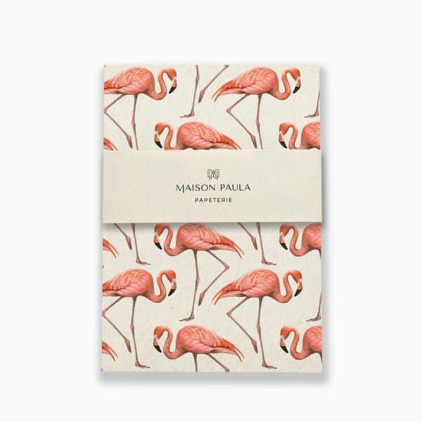 Carnet de note illustré au motif de flamants roses