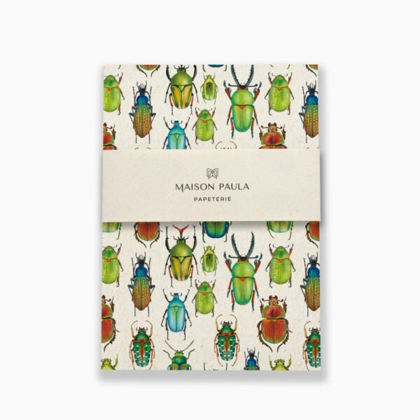 Carnet de note illustré au motif de coléoptères