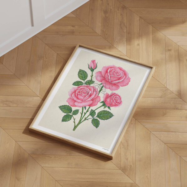 Affiche Fleur Rose - Fond naturel – Image 3